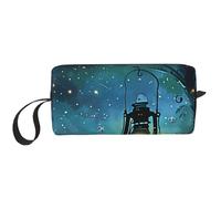 Fireflies and Lantern Prints Cosmetic Bag Makeup Bags for Women Travel Toiletry Bag Accessories Organizer with Handle, Zipper Closure