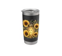 Fireflies and Sunflowers Vintage Garden Firefly Jar Meadow Stainless Steel Insulated Tumbler