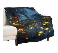Fireflies Blanket Soft Flannel Throw Blanket 50"x70", Lightweight Decorative Blankets Warm Cozy Blankets for Couch, Bed, Camping & Travel, Ideal Gifts for Women Men