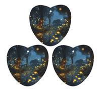 Fireflies Car Air Freshener Hanging Incense Chips 3 Pack Automotive Scented Hanging Sheets Love form for Car Home Auto Interior Decor