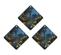 Fireflies Car Air Freshener Hanging Incense Chips 3 Pack Automotive Scented Hanging Sheets Rhombus for Car Home Auto Interior Decor
