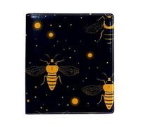 Fireflies Cartoon Big Replaceable Book Cover, Reusable PU Leather Book Protector, Suitable for 9.8" x 11" Notebooks