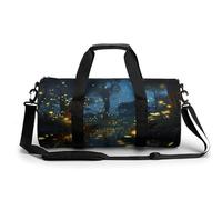 Fireflies Gym Bag for Men Women, Sturdy Oxford Cloth Travel Bags with Removable Shoulder Strap, Waterproof Duffel Bag for Fitness, Travel, Yoga