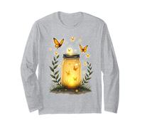 Fireflies in A Jar Nature Lover Glowing Insects Summer Night Long Sleeve T-Shirt