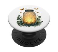 Fireflies In A Jar Nature Lover Glowing Insects Summer Night PopSockets Adhesive PopGrip