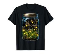 Fireflies in Jar Cute Lightning Insects Night Glowing Nature T-Shirt