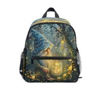 Fireflies in The Woods Gnome Toddler Backpack, Boy Backpack Preschool Bag Kindergarten Schoolbag Nursery Travel Bag for Girl