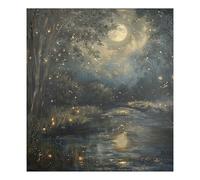 Fireflies Moonlight Dishwasher Magnetic Cover, Dishwasher Decorative Cover, Stainless Steel Dishwasher Magnet