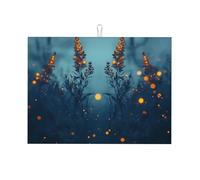 Fireflies under the glow Dish Drying Mat for Kitchen Counter-Absorbent, Non-Slip, Reversible Kitchenware with Prints
