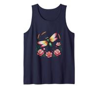 Firefly Among Flowers and Flourishing Leaves Nature Art Tank Top