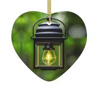 Firefly And Lantern Print Christmas Tree Ceramic Hanging Funny Keepsake Ornament For Holiday Decoration