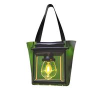 Firefly and Lantern Print Comfortable Summer Shoulder Bag Canvas Tote Travel Beach Hiking Shopping Weekend
