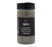 FireFly Barbecue Black Magic Charcoal Beef Rub - Smoky Charcoal Steak & Brisket Seasoning - Mild Heat - Gluten Free & Vegan - Ideal for Beef, Burgers & Veg - 300ml