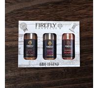 FireFly BBQ Legend - Spicy BBQ Rub Gift Pack - 3 Hot & Smoky Barbecue Seasonings for Wings, Ribs & Chicken - Ideal BBQ Gift for Him, Dad & Chilli Lovers - Gluten Free