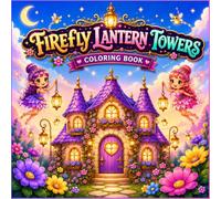 Firefly Lantern Towers Coloring Book: Magical Fairy Tower Houses, Glowing Lanterns, Fireflies, Flower Gardens and Whimsical Night Fantasy Coloring Pages for Kids