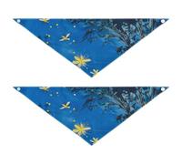 Firefly Lighting Up Summer Night_54083_2 Cute Dog Bandanas Snap Button Triangle Bibs Kerchief Set Cute Pet Accessories for Dogs Cats 2 Pack