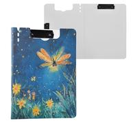 Firefly Lighting Up The Night Clipboard Foldable Two Metal Clips Pen Holder Clip Board with Cover Clipboard Folio Binder Coaching Trade Quest