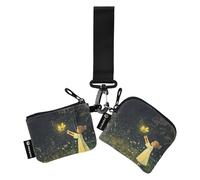 Firefly Lighting Up The Summer Dual Wristlet Wallets for Women Thin Flat Key Chain Wallet Change Purse with Zipper Coin Pocket for Daily Use 2 Packs estuches para tarjetas de credito