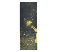 Firefly Lighting Up The Summer foldable yoga mat for gym printed, non slip, yoga towel with bag for carrying tapete para ejercicio 71x26 inches