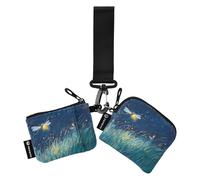 Firefly Lighting Up The Summer Women's Coin Pouches Card Holder Slim Detachable Wristlet Wallet Key Holder with Zipper Coin Pocket for Daily Use 2 Packs tarjetas de crédito para
