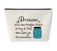 Firefly Lover Gift Firefly Makeup Bag Firefly Themed for Women Girl Toiletry Bag Inspirational Encouragement Presents for Women Friend Sister Colleague Christmas Birthday Zipper Pouch