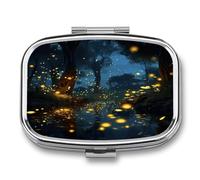 Firefly Pill Organizer 2 Compartments Small Pill Case Pocket Wallet Portable Pill Case Travel Pill Holder Metal Medicine Organizer Daily Container