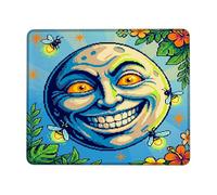 Firefly Small Mouse Pad, Summer Vibrant Flowers Leaves Summer Blue Square Rubber Non Slip Aesthetic Mousepads for Desk Decor for Home Office Work Gaming Desk Square 8x10 Inch