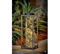 Firefly Solar Lantern Metal Hanging and Freestanding Solar Lanterns for Garden Outside - Warm White Micro LEDs String Solar Lantern Light Garden Ornaments for Outdoor, Patio, Pathways