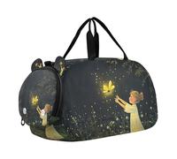 Firefly Summer Night Duffel Gym Bags with Shoes Compartment Lightweight Weekender Overnight Dance Bag for Travel, Sports, Fitness & Workout