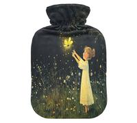 Firefly Summer Night hot-Water Bottle with Soft Cover, 2L hot Compress for Neck and Shoulder Pain Relief, Neck and Shoulder Pain Relief