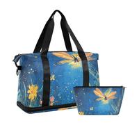 Firefly Summer Night Light Up Travel Bag with Toiletry Bag for Hiking Multi-Function Sunlight Firefly 1 Size, Firefly illuminating summer night, Taille unique