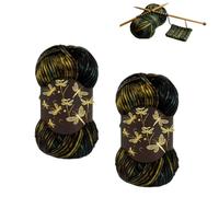 Firefly Yarn, Iridescent Shimmer Yarn: A Touch of Magic in Every Stitch, Firefly Yarn for Knitting & Crocheting-Sweaters, Shawls, Hats, Crafts & More, Subtle Shimmer That Changes with The Light (2PCS)