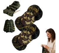 Firefly Yarn, Iridescent Shimmer Yarn: A Touch of Magic in Every Stitch, New Soft Green Shimmer Yarns, Subtle That Changes with The Light, for Knitting & Crocheting (2)