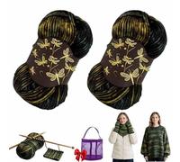 Firefly Yarn, Iridescent Shimmer Yarn A Touch of Magic in Every Stitch, Soft Yarn Each 100g Crochet Starter Kit Subtle Shimmer That Changes with The Light with a Storage Bag (2 pcs)