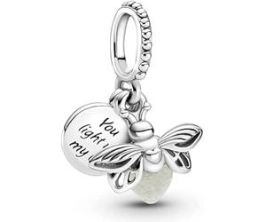 Firefly You Light Up My Life Charm 925 Sterling Silver Charm Compatible with Pandora Charms,and Many Other UK Charm Bracelets.