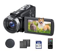 FIREFOTO 4K Video Camera Camcorder, 42MP Vlogging Camera for YouTube, 18X Digital Zoom Cam corder, 3.0" 270° Rotating Screen, Webcam Function, 32GB SD Card, 2 Batteries, Remote Control