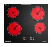 FIREGAS 4 Burner Electric Ceramic Hob, 6000W Built-in Electric Hob, 9 Power Levels, Timer, Child Lock, Pause Function, Residual Heat Indicator, Hard Wired
