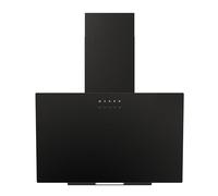FIREGAS 60cm Black Angled Cooker Hood, Tempered Glass, Class A, LED
