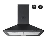 FIREGAS 60cm Black Chimney Cooker Hood,Wall Mounted Extractor Hood,308 m³/h