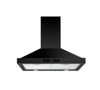 FIREGAS 60cm Black Wall Mounted Chimney Cooker Hood,Touch Control,335m³/h | Carbon Filter, Recirculating & Ducting, Kitchen Extractor Fan