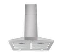 FIREGAS 60cm Chimney Cooker Hood, Brushless Motor, 368m³/h, Silver, LED | Wall Mounted, Recirculating & Ducting, Recirculating Carbon Filter, Range Hood