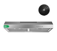 FIREGAS 60cm Stainless Steel Extractor Hood - Brushless Motor, 3 Speed, 250 m³/h, Energy Class Low Noise Level, Wall or Under Cabinet Installation