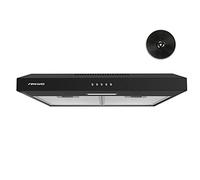 FIREGAS 60cm Visor Cooker Hood, Black Under Cabinet Range Hood, Top Vented