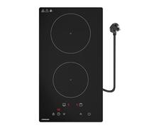 FIREGAS Portable 2 Zone Induction Hob 2850W with UK Plug, Double Induction Cooktop with Power Boost, 9 Power Levels, Touch Control, 99 Min Timer, Child Lock & Auto Shut-Off