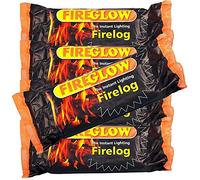FIREGLOW 15 x Firelogs - Instant Lighting for Open Fires, Garden Chimineas, Hearths, 90 Minutes Burn Time, Environmentally Friendly