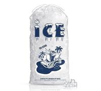 FireKylin 50 Pack Ice Bags 20 lb, Heavy-Duty Ice Bags with Drawstring, Portable Ice Cube Storage and Freezer Keeper (2 Mils Thickness)