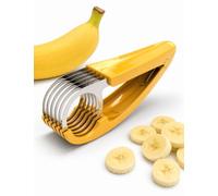 FireKylin Banana Slicer,ABS + Stainless Steel Fruit and Vegetable Salad Peeler Cutter Kitchen Tools For Banana,Strawberry,Grape（1 pcs）