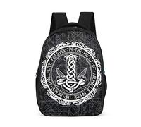 Firelife School Backpack Viking Odin Raven School Bag Daypack Backpack Children's Backpack Leisure Backpack for Boys Girls, black, 32x18x42 cm, Rucksack