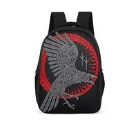 Firelife School Backpack Viking Raven School Bag Daypack Backpack Children's Backpack Leisure Backpack for Boys Girls, black, 32x18x42 cm, Rucksack