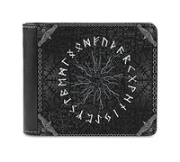 Firelife Viking Raven Runes Men's PU Leather Wallet Wallet Card Holder Money Clip Wallet for Men, White, One Size,